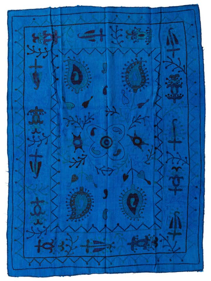 4' 10 x 6' 6 Hand Woven Kilim Suzani Wool Rug
