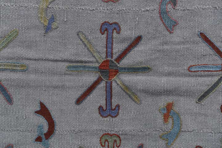 5' 10 x 7' 2 Hand Woven Kilim Suzani Wool Rug