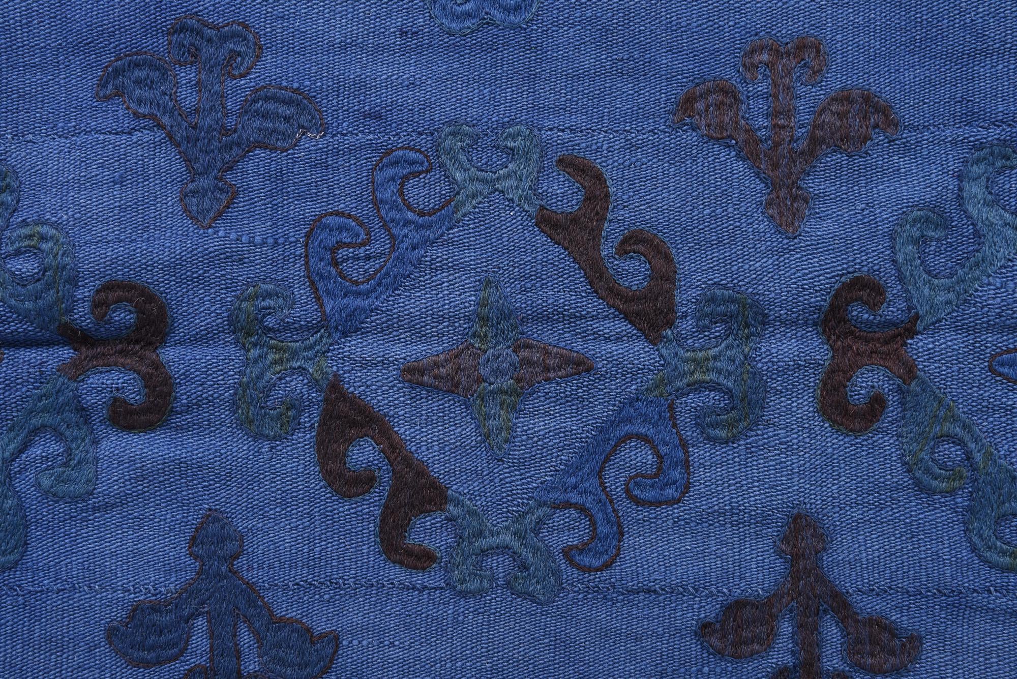 5' 7 x 7' 6 Hand Woven Kilim Suzani Wool Rug