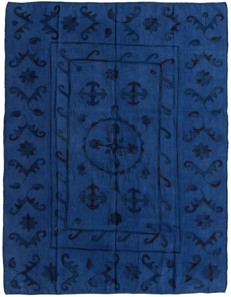 Detail image of 5' 10 x 7' 6 Hand Woven Kilim Suzani Wool Rug