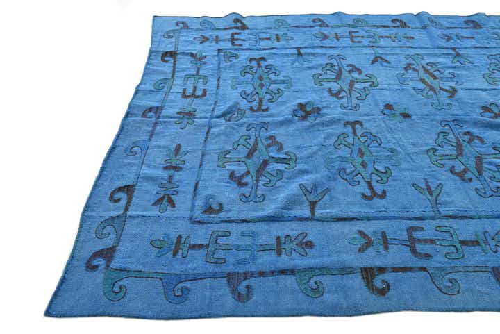 5' 7 x 7' 4 Hand Woven Kilim Suzani Wool Rug