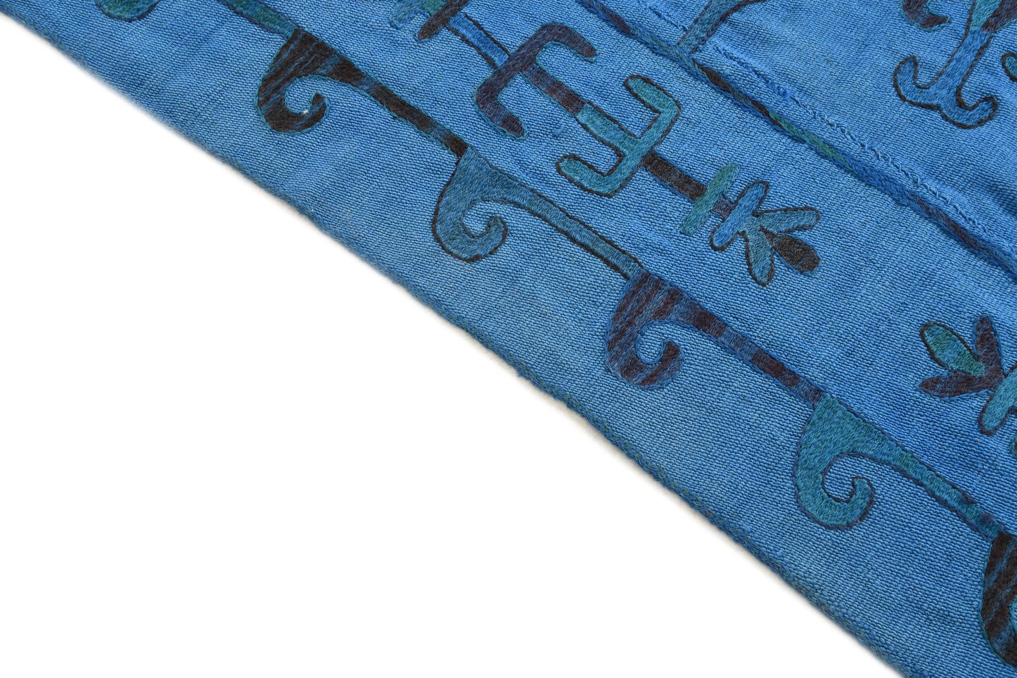 5' 7 x 7' 4 Hand Woven Kilim Suzani Wool Rug