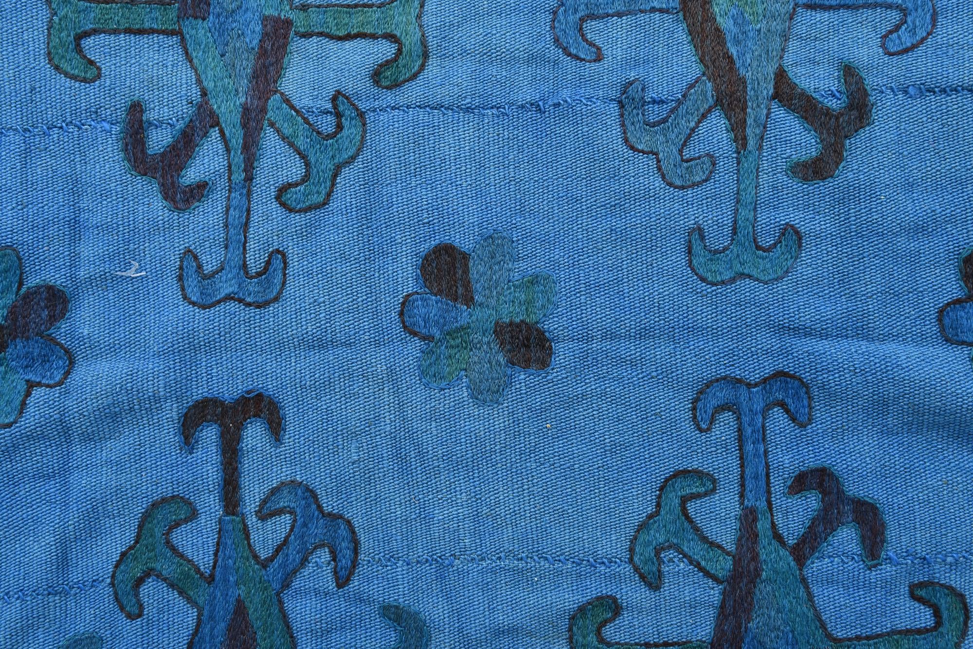 5' 7 x 7' 4 Hand Woven Kilim Suzani Wool Rug