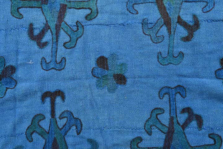 5' 7 x 7' 4 Hand Woven Kilim Suzani Wool Rug