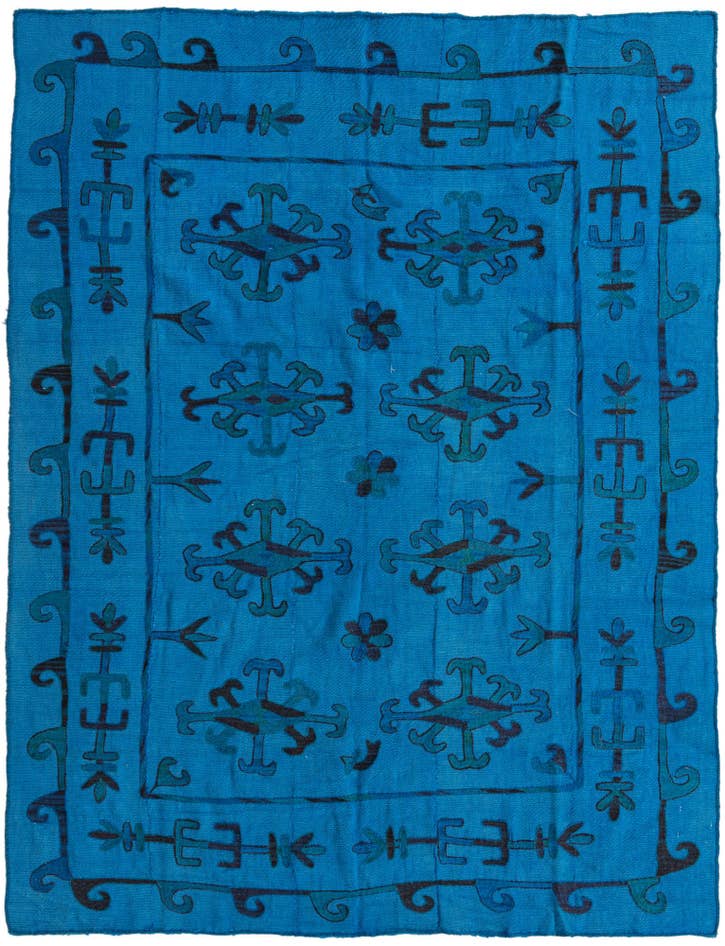 Detail image of 5' 7 x 7' 4 Hand Woven Kilim Suzani Wool Rug