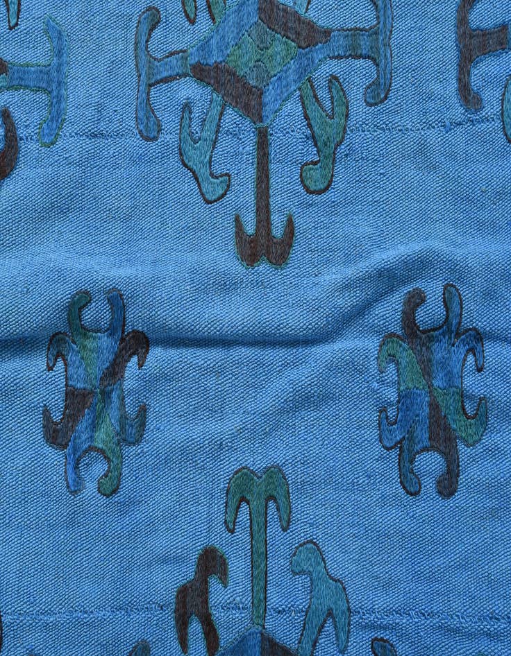 Detail image of 6' x 7' 3  Hand Woven Kilim Suzani Wool Rug