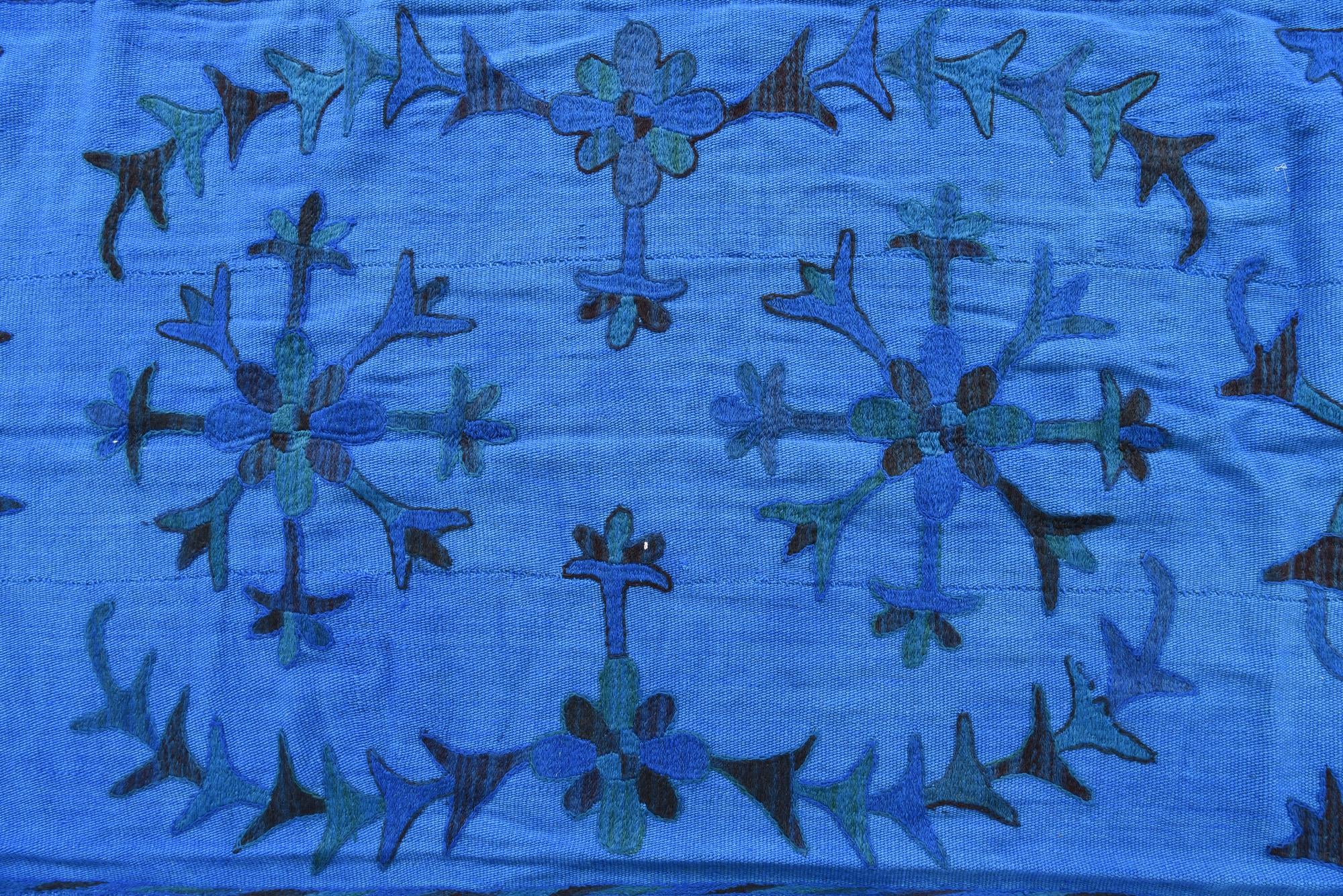 5' 4 x 7' 6 Hand Woven Kilim Suzani Wool Rug