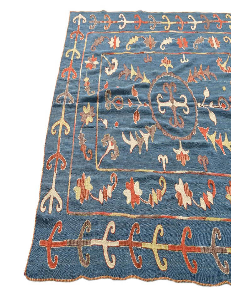 Detail image of 5' 10 x 7' 2  Hand Woven Kilim Suzani Wool Rug