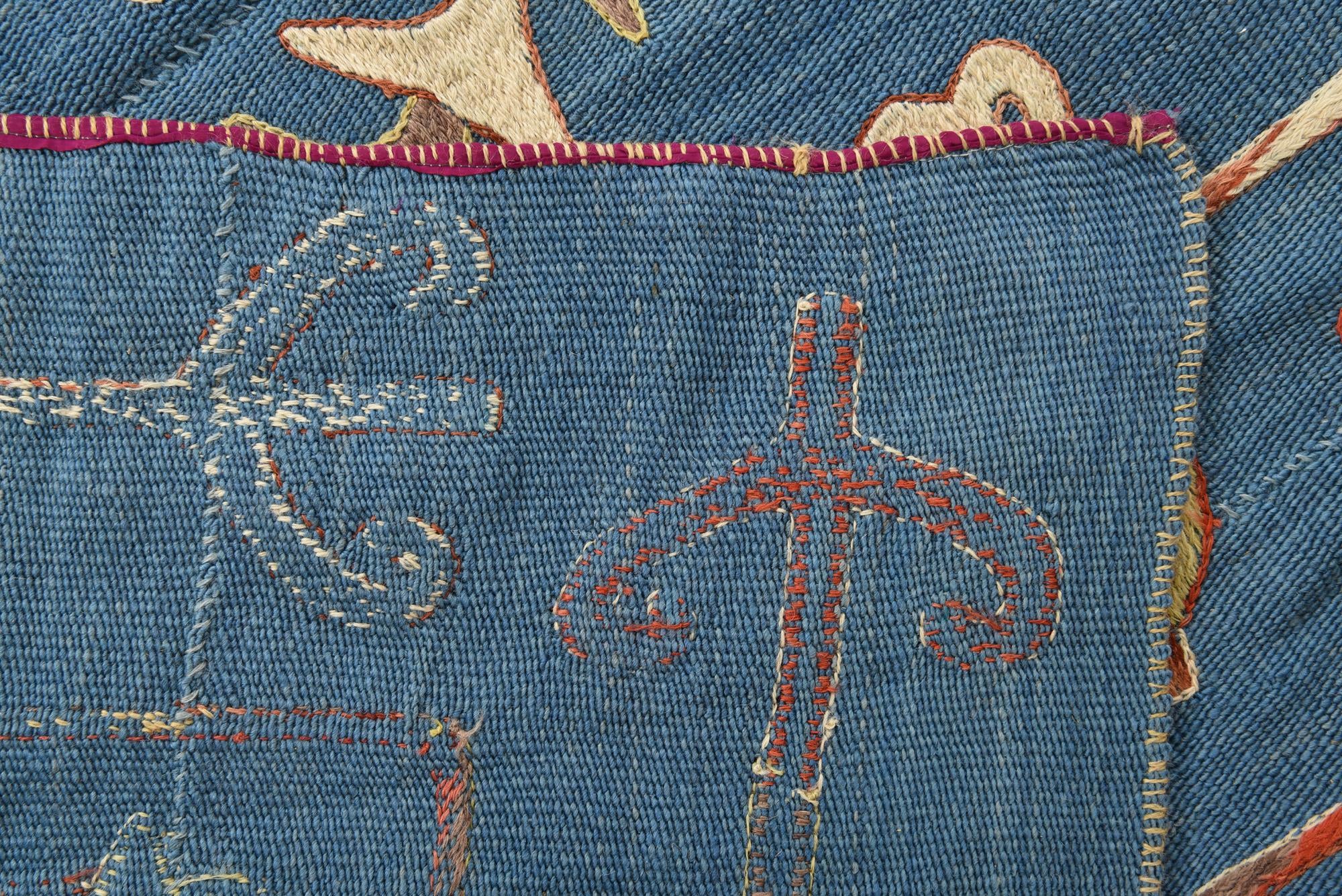 5' 10 x 7' 2 Hand Woven Kilim Suzani Wool Rug