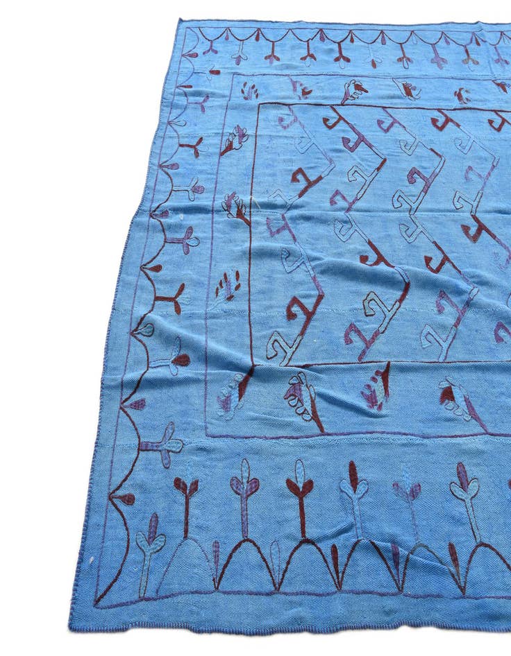 Detail image of 6' 9 x 9' 4  Hand Woven Kilim Suzani Wool Rug