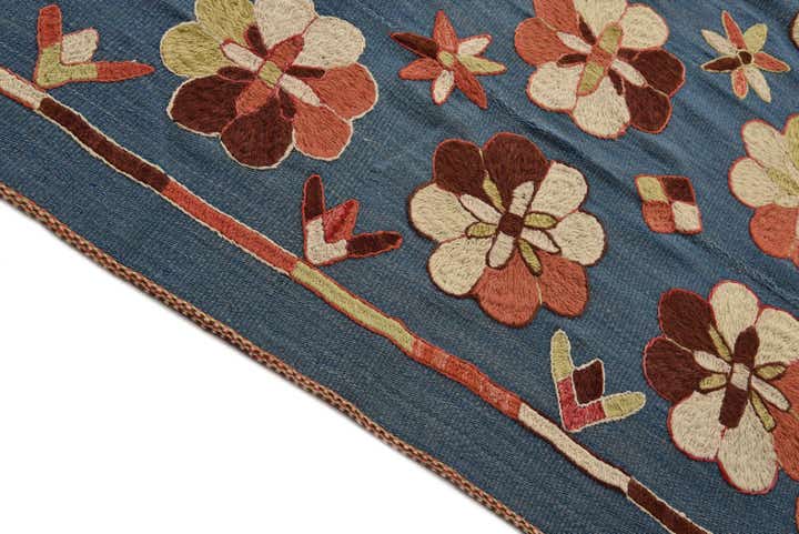 5' 8 x 7' 1 Hand Woven Kilim Suzani Wool Rug