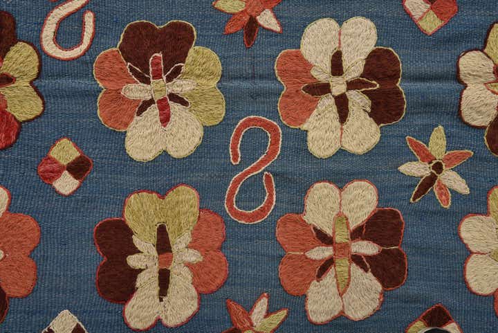 5' 8 x 7' 1 Hand Woven Kilim Suzani Wool Rug