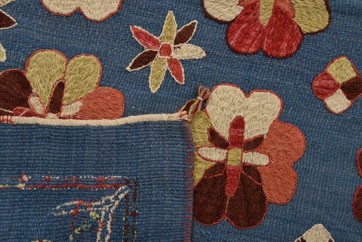 5' 8 x 7' 1 Hand Woven Kilim Suzani Wool Rug