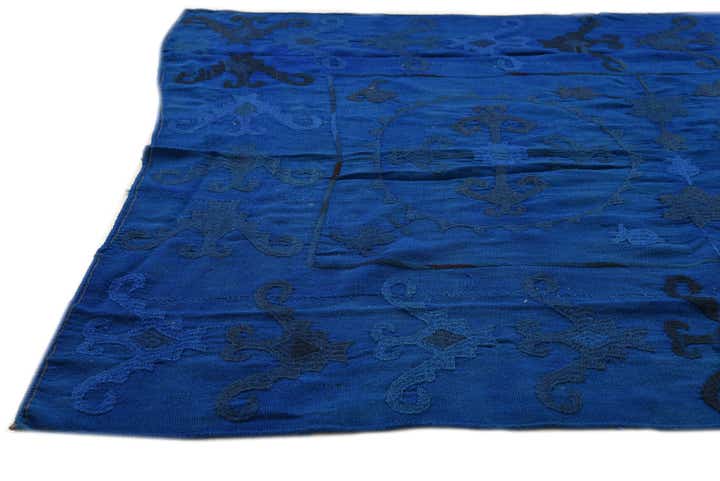 4' 9 x 5' 6 Hand Woven Kilim Suzani Wool Rug