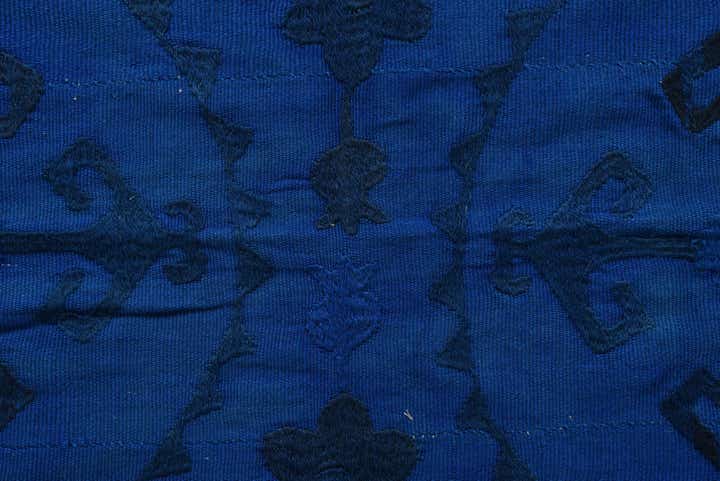 4' 9 x 5' 6 Hand Woven Kilim Suzani Wool Rug