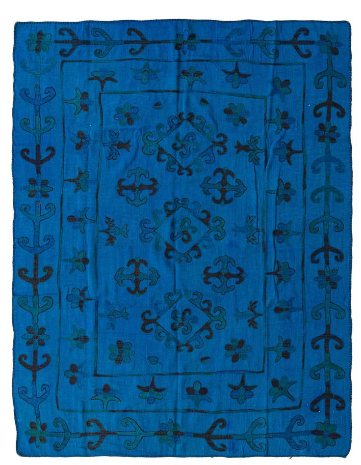 Detail image of 5' 9 x 7' 9 Hand Woven Kilim Suzani Wool Rug