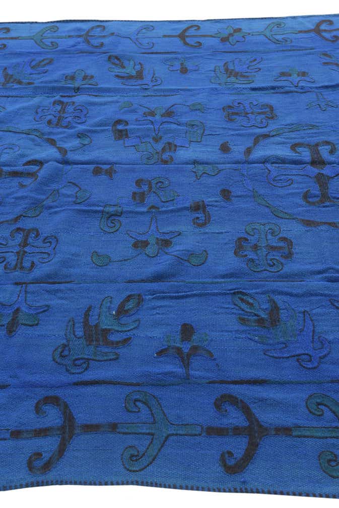 6' 4 x 9' 2 Hand Woven Kilim Suzani Wool Rug