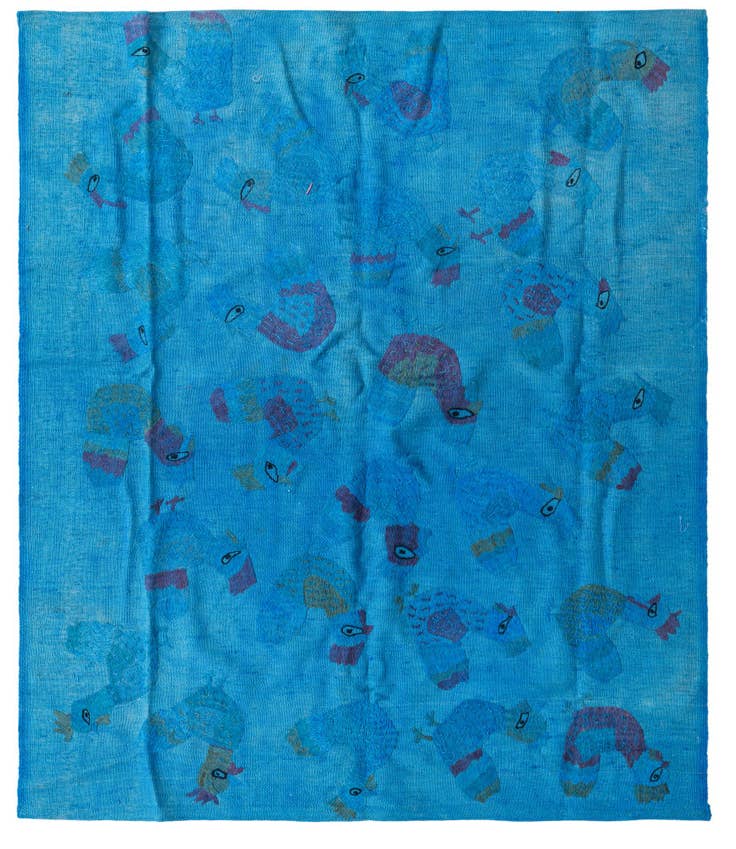 Detail image of 4' 10 x 5' 10 Hand Woven Kilim Suzani Wool Rug