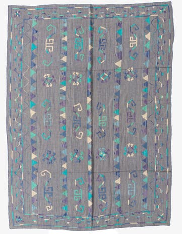 6' 5 x 8' 8 Hand Woven Kilim Suzani Wool Rug