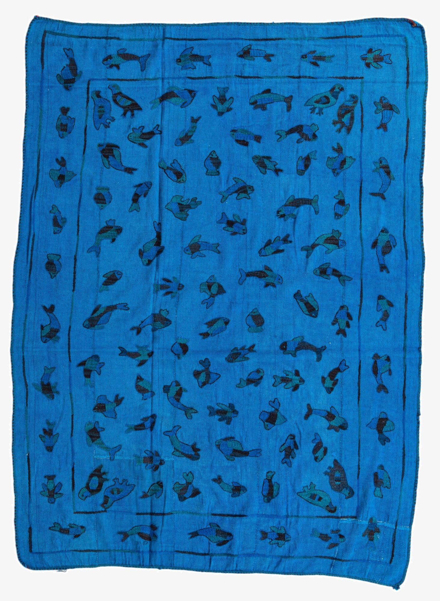 5' 9 x 7' 8  Hand Woven Kilim Suzani Wool Rug