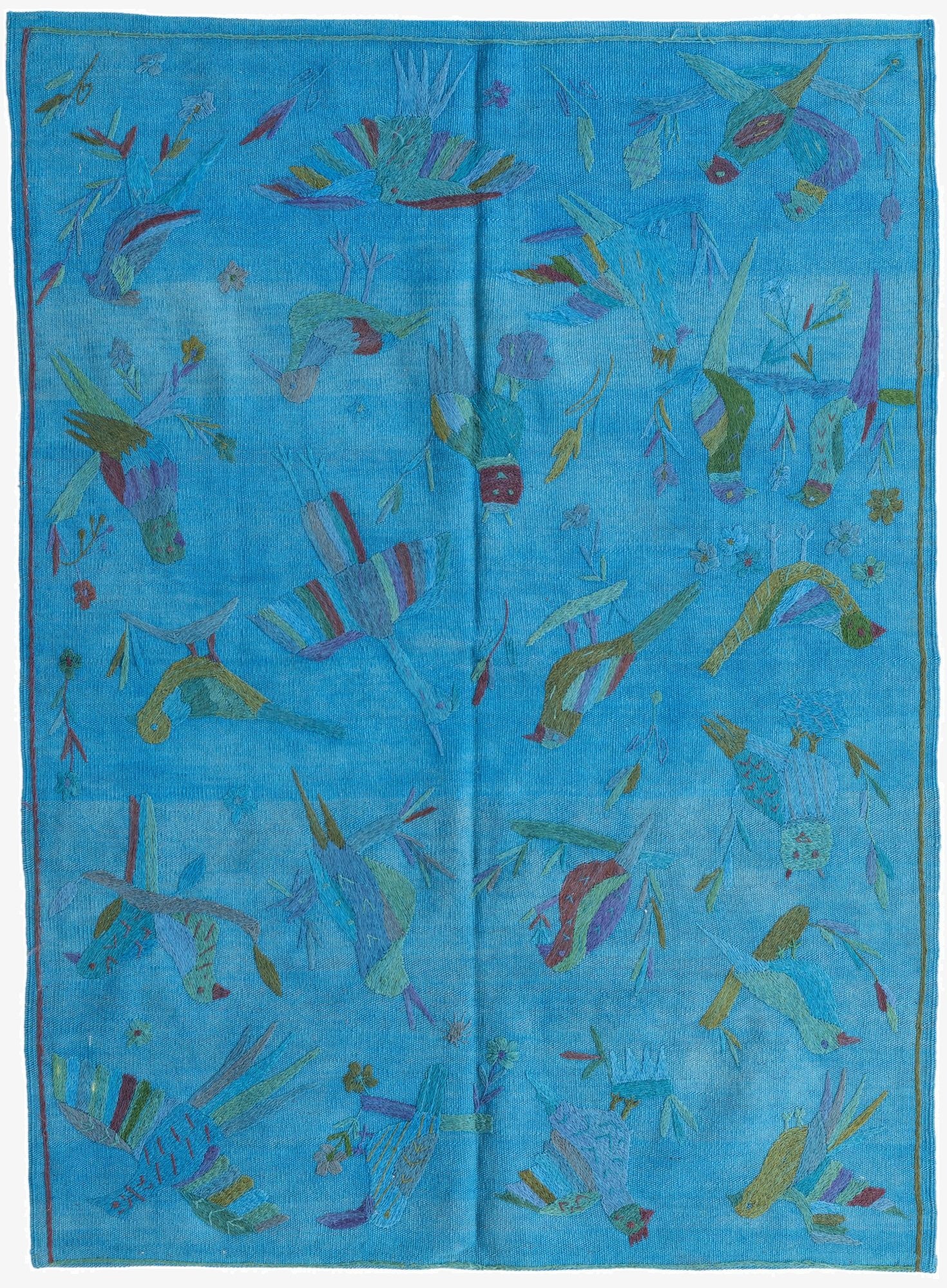 4' x 5' 6  Hand Woven Kilim Suzani Wool Rug