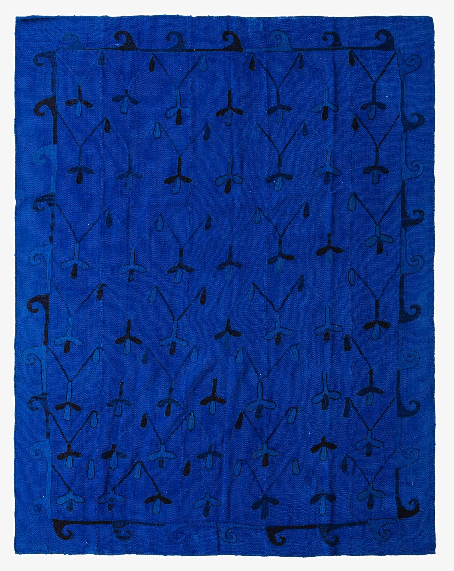 6' x 7' 4  Hand Woven Kilim Suzani Wool Rug