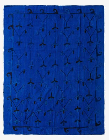 6' x 7' 4 Hand Woven Kilim Suzani Wool Rug