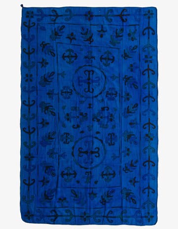 6' 4 x 9' 2 Hand Woven Kilim Suzani Wool Rug