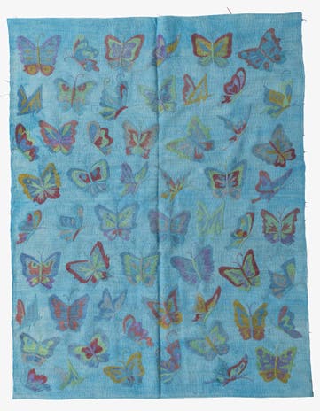 4' 9 x 6' 2 Hand Woven Kilim Suzani Wool Rug