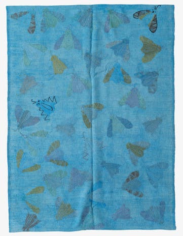 5' 8 x 8' 2 Hand Woven Kilim Suzani Wool Rug