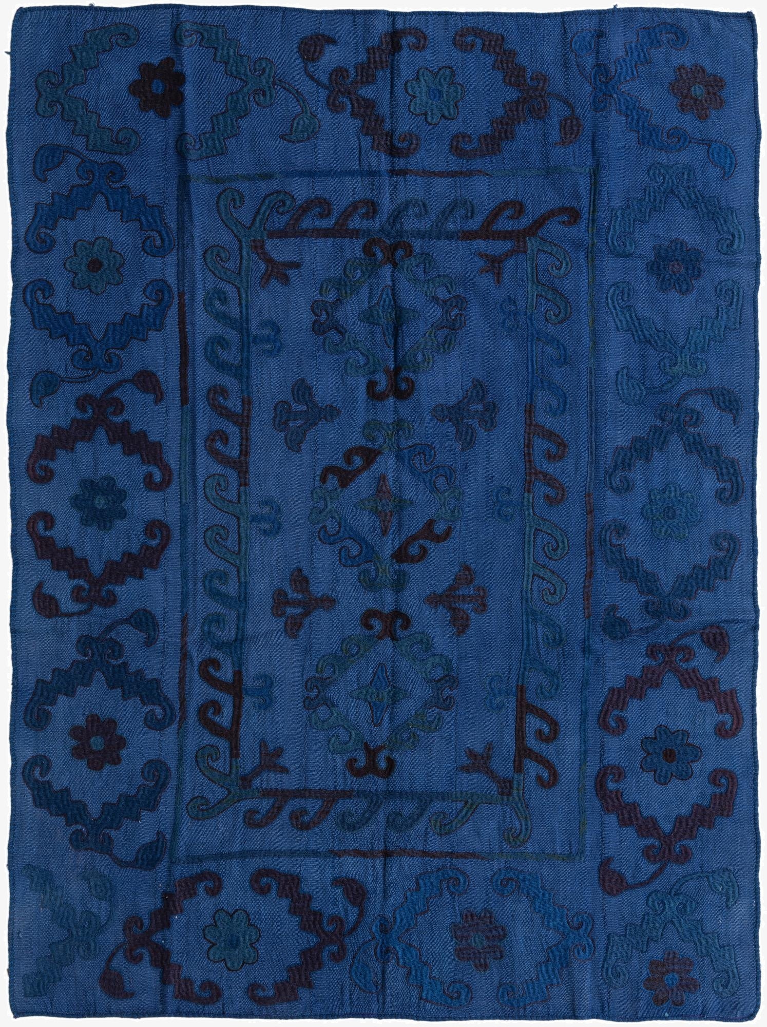 5' 7 x 7' 6  Hand Woven Kilim Suzani Wool Rug