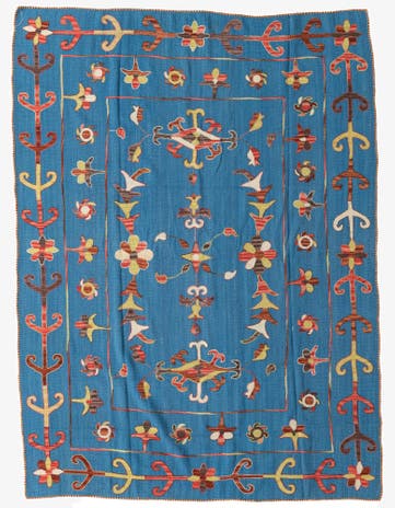 5' 10 x 7' 10 Hand Woven Kilim Suzani Wool Rug