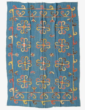 5' 6 x 7' 8 Hand Woven Kilim Suzani Wool Rug