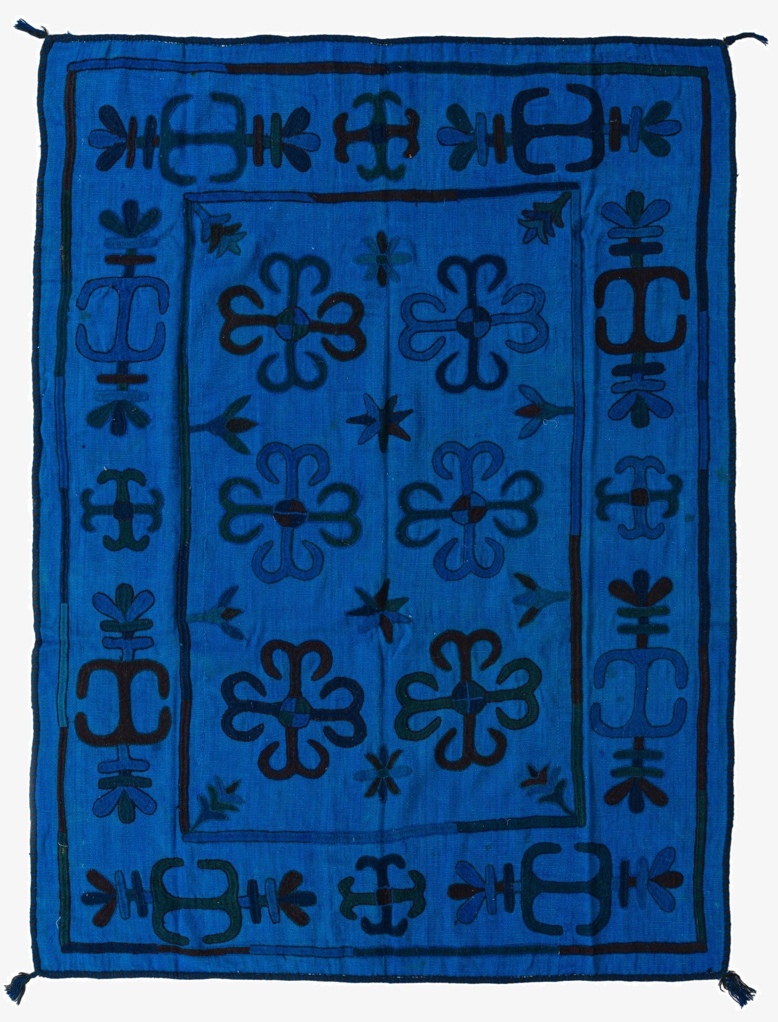 5' 2 x 6' 9  Hand Woven Kilim Suzani Wool Rug