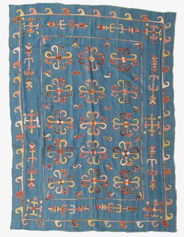 6' 8 x 9' 1 Hand Woven Kilim Suzani Wool Rug