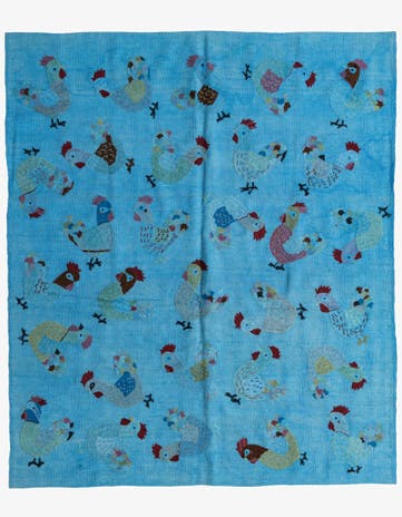 5' 3 x 6' 2 Hand Woven Kilim Suzani Wool Rug