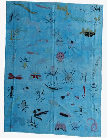 6' 9 x 9' 1 Hand Woven Kilim Suzani Wool Rug