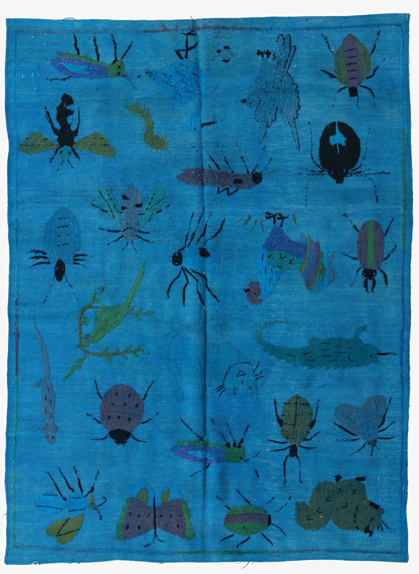 4' 2 x 5' 7  Hand Woven Kilim Suzani Wool Rug