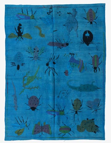 4' 2 x 5' 7 Hand Woven Kilim Suzani Wool Rug