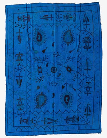 4' 10 x 6' 6 Hand Woven Kilim Suzani Wool Rug