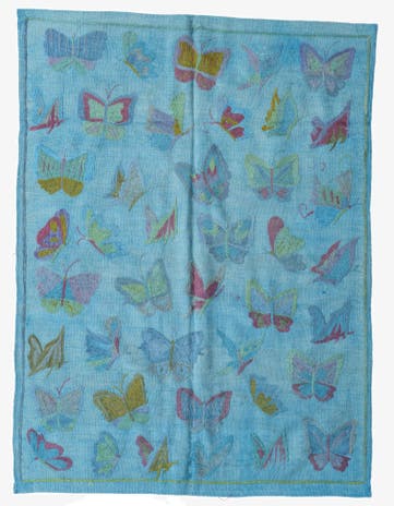 4' 3 x 5' 8 Hand Woven Kilim Suzani Wool Rug