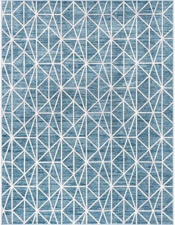 Blue Lattice Trellis Rug
