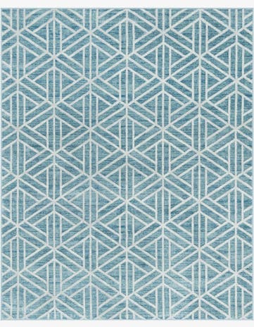 Blue Lattice Trellis Rug