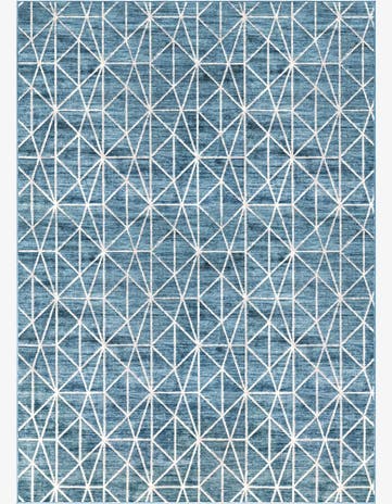Blue Lattice Trellis Rug