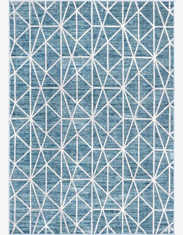Blue Lattice Trellis Rug
