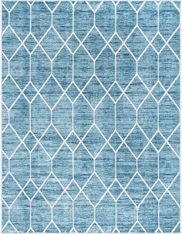 Blue Lattice Trellis Rug