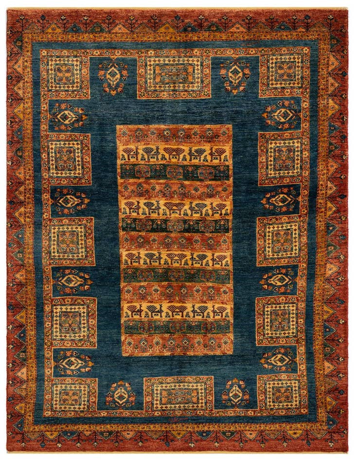 Detail image of 4' 8 x 7' 5 Luribaft Wool Rug