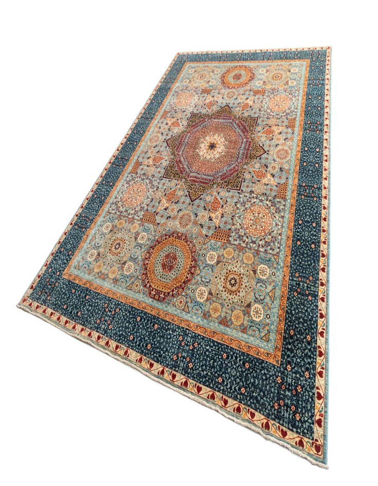 Detail image of 9' 8 x 13' 11  Hand Knotted Mamluk Rug