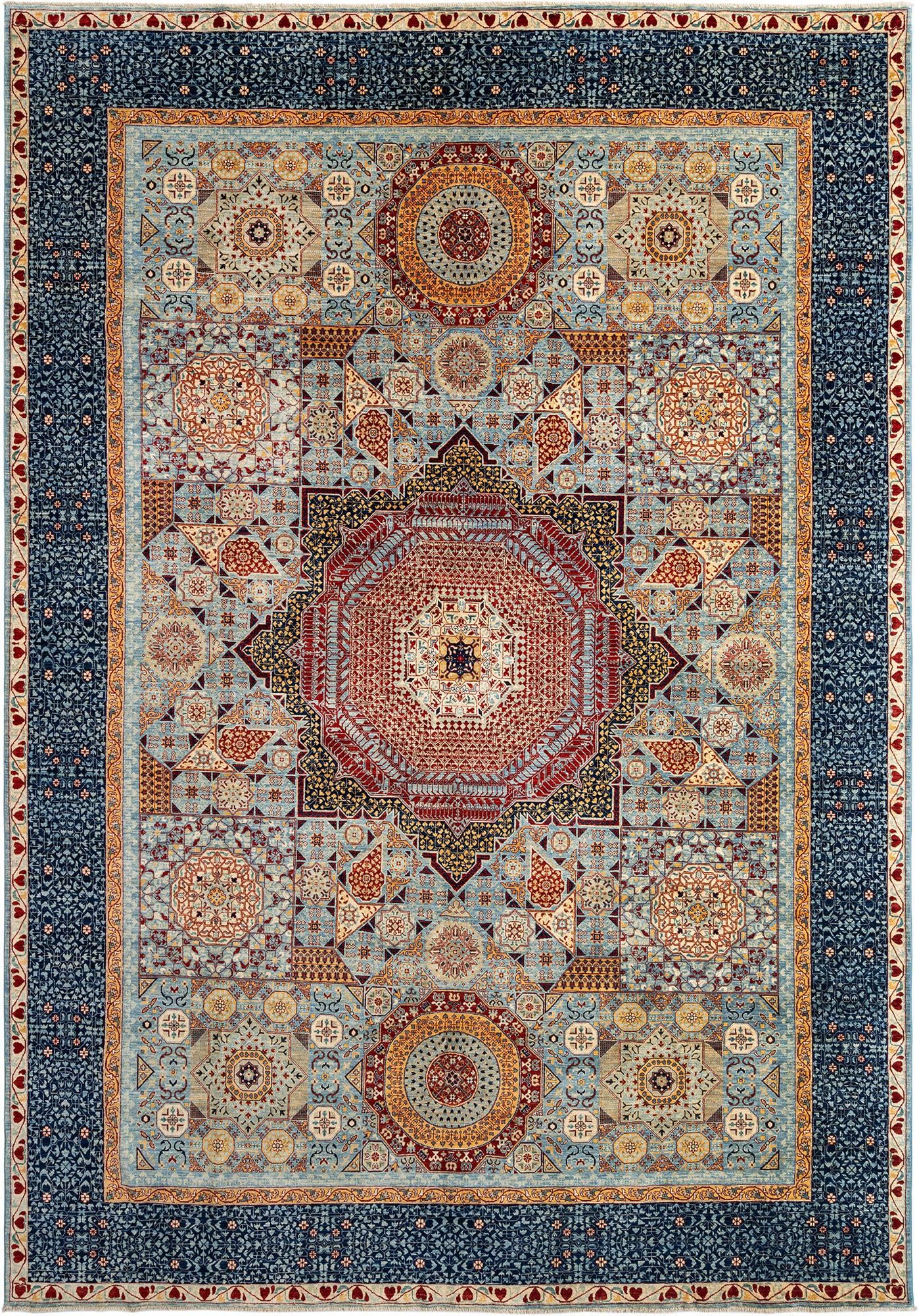9' 8 x 13' 11 Hand Knotted Mamluk Rug