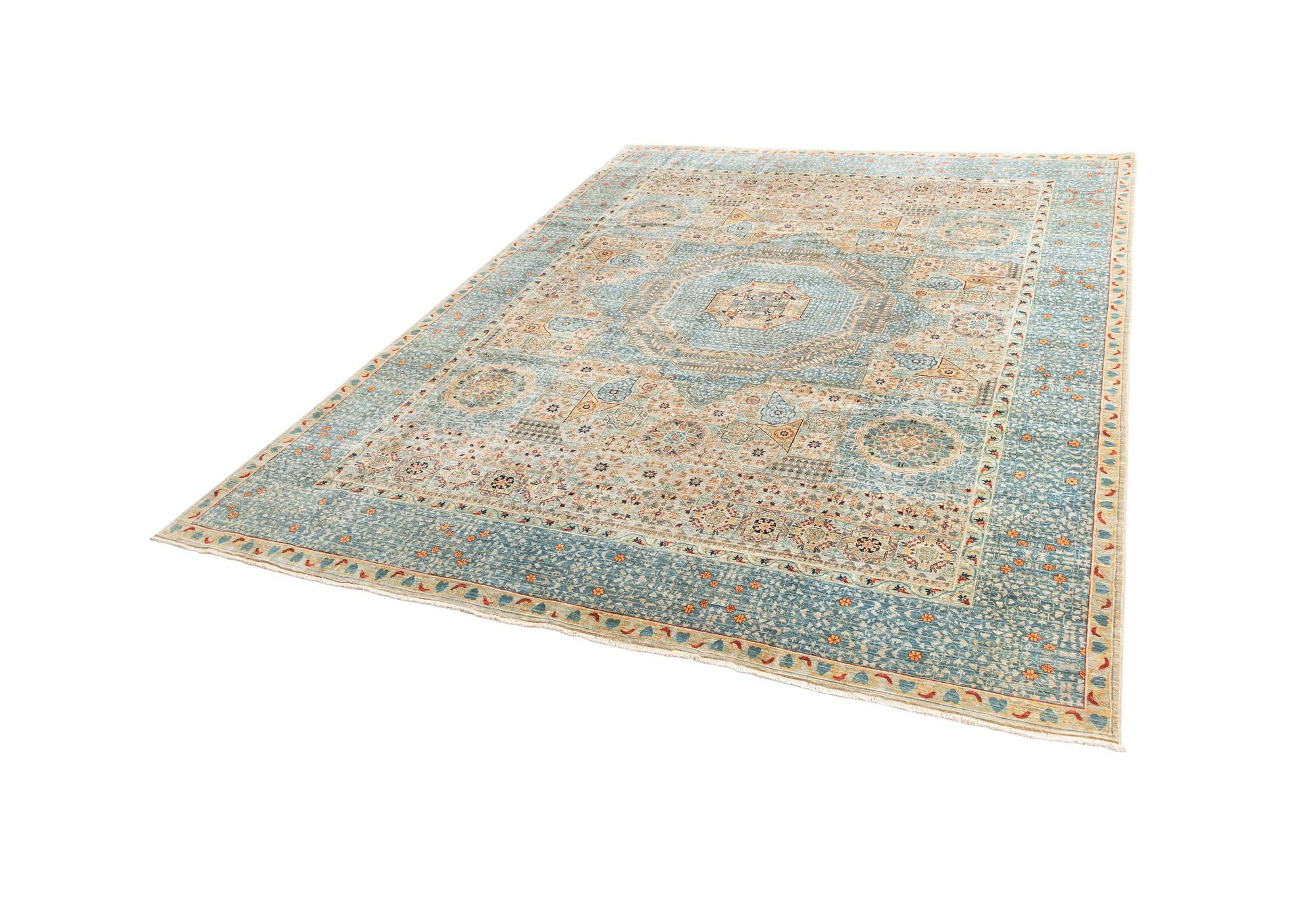 9' x 11' 8 Hand Knotted Mamluk Rug